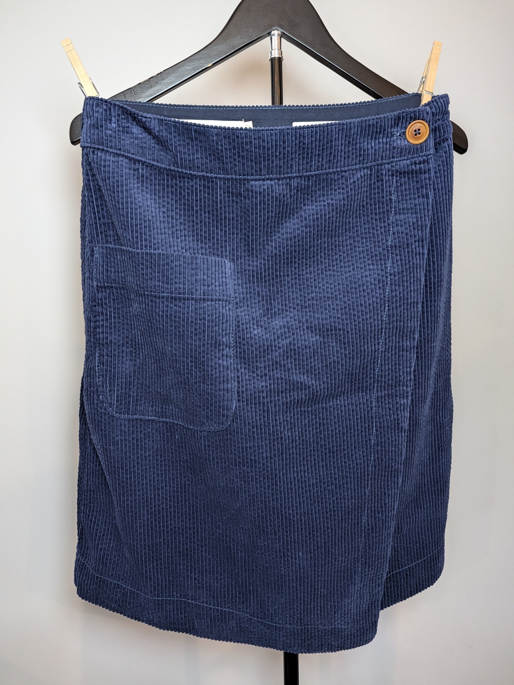 Anthropologie Pilcro Women's Size 8 Cord Navy Skirt Mod Corduroy Faux Wrap